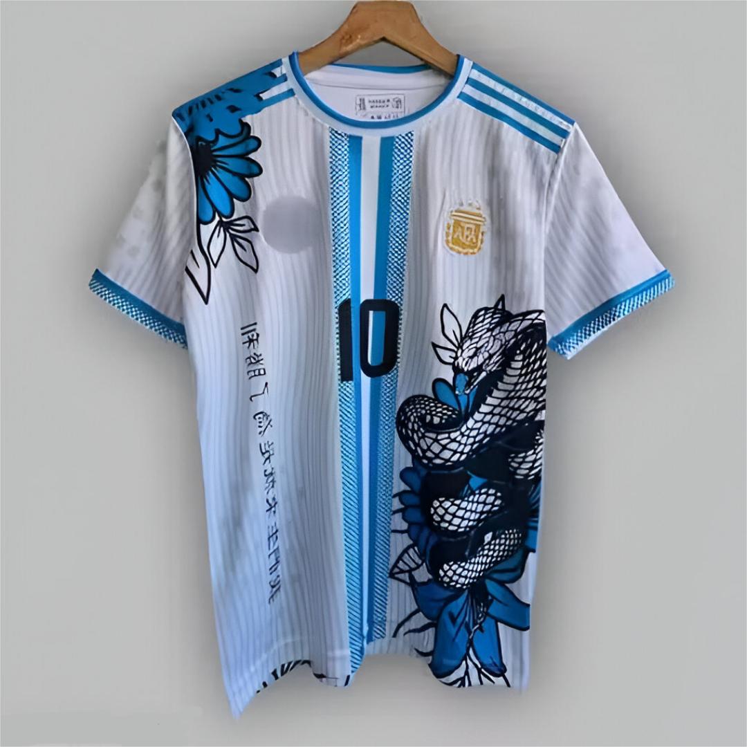 Argentina dragon jersey messi 10 half sleeve