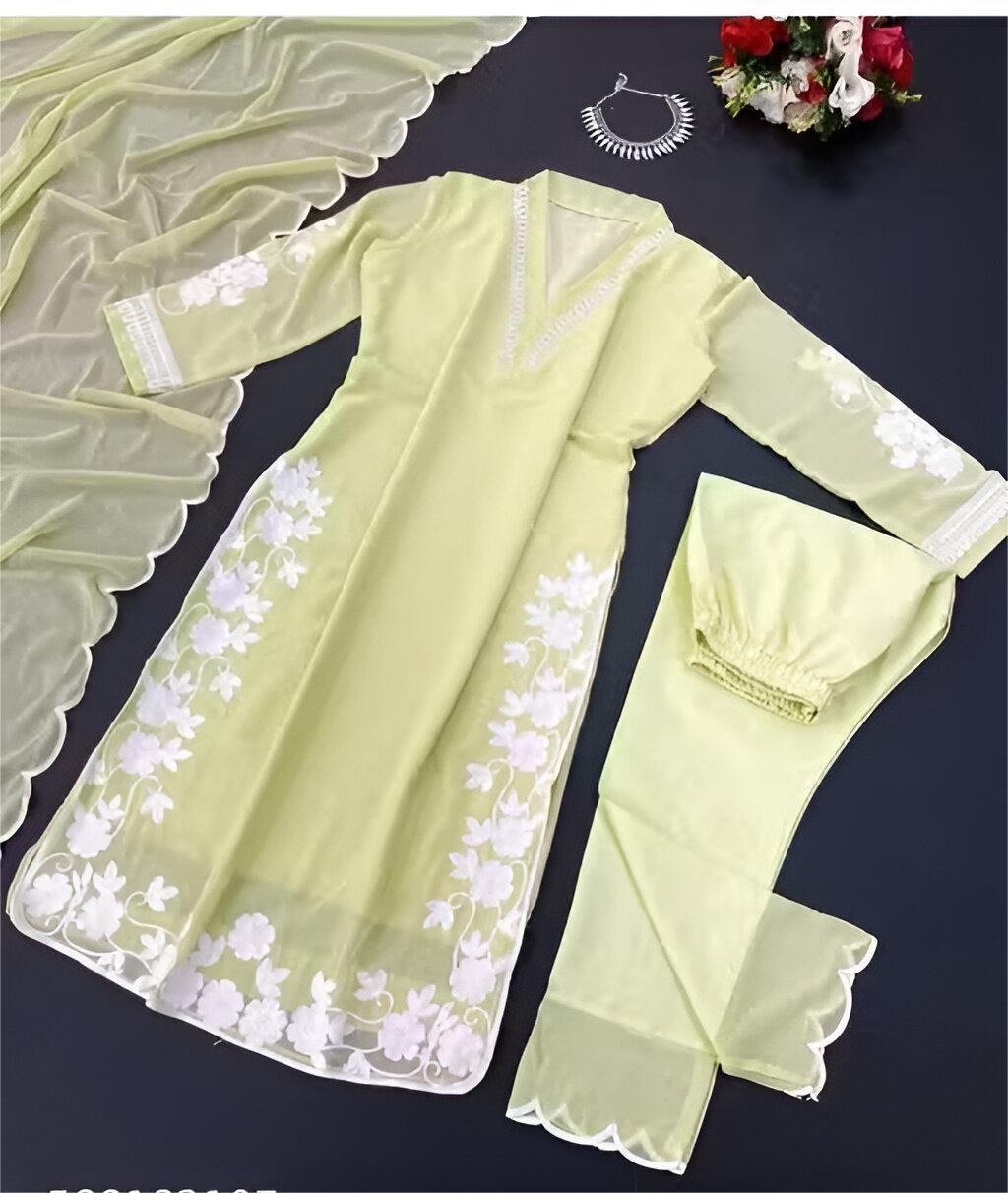Georgette Women Kurti With Bottomwear