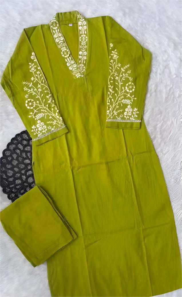 KURTI PENT WITH V NECK EMBRODERY