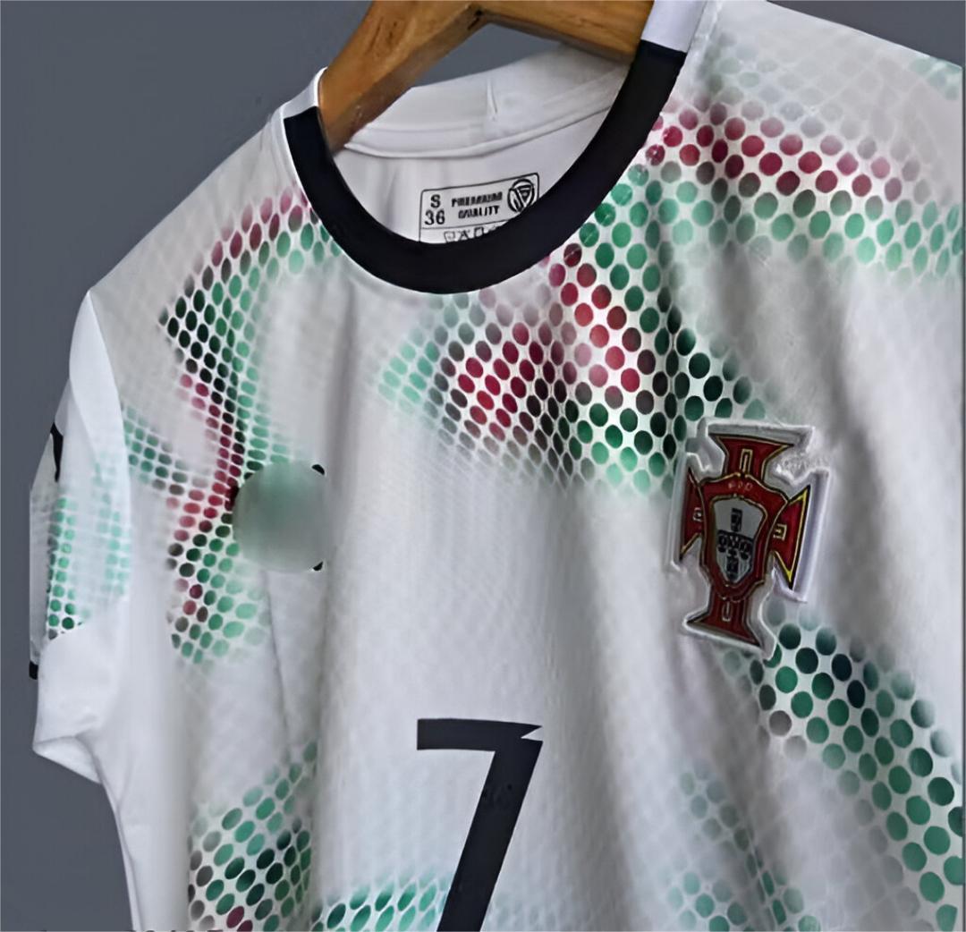 Portugal away Ronaldo jersey 2025-26 half sleeve white