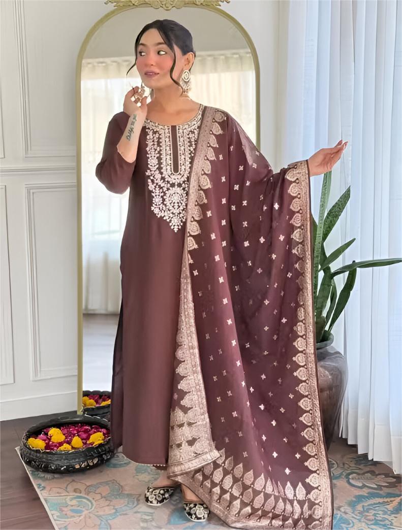 New Latest Designer Party Wear look Top Palazzo & Dupatta Set