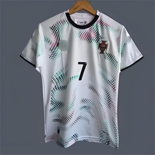 Portugal away Ronaldo jersey 2025-26 half sleeve white